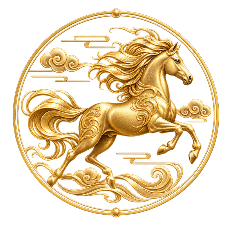 金色骏马纹章